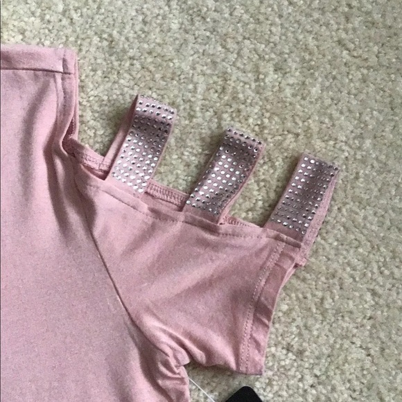 SOLD - Bebe Logo Tee - Cutout Sleeves - Misty Pink - NWT - Picture 3 of 12